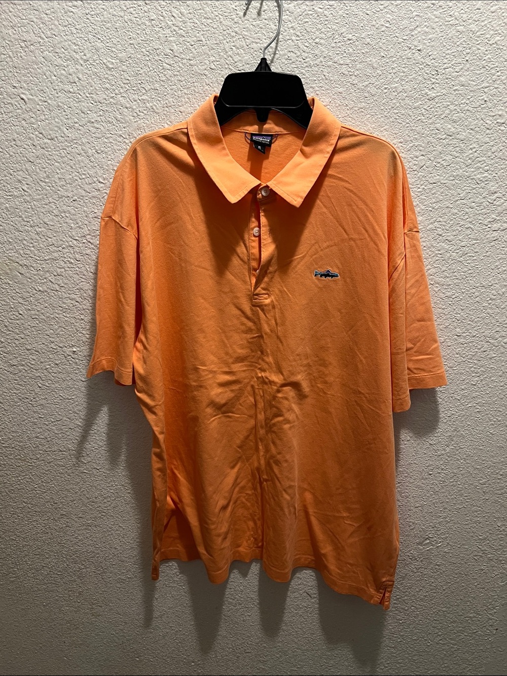 Patagonia Orange Short Sleeve Polo with Signature Patch